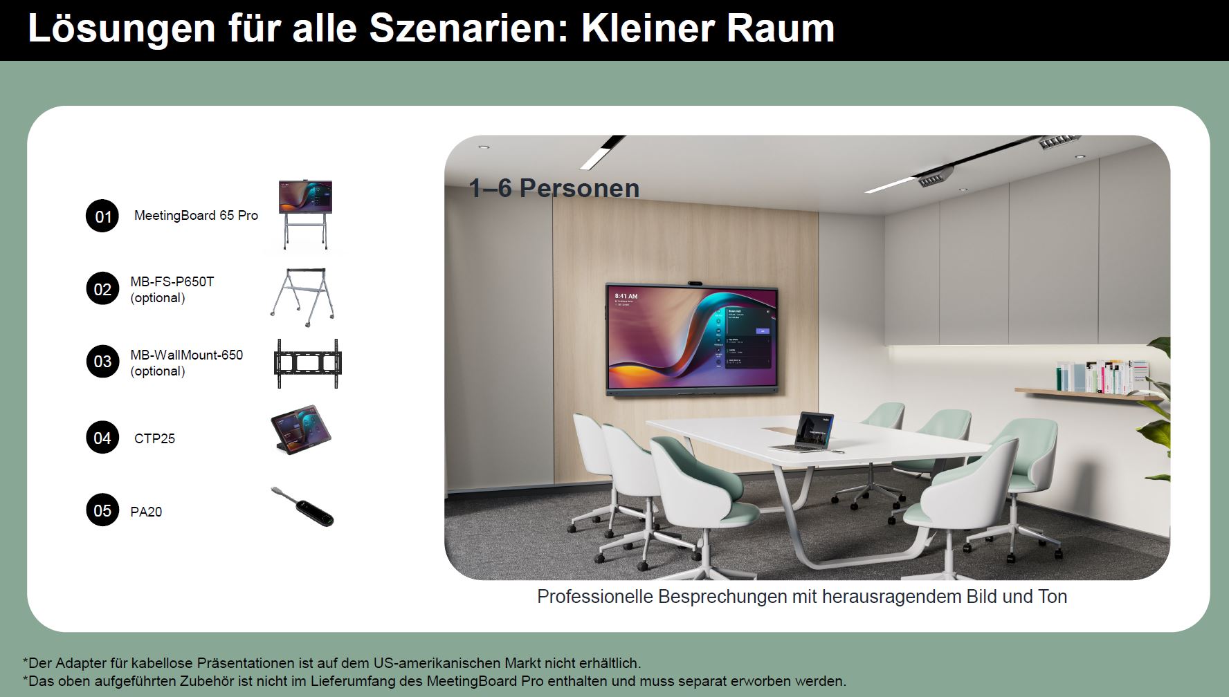 Kleiner Raum 1-6 Personen